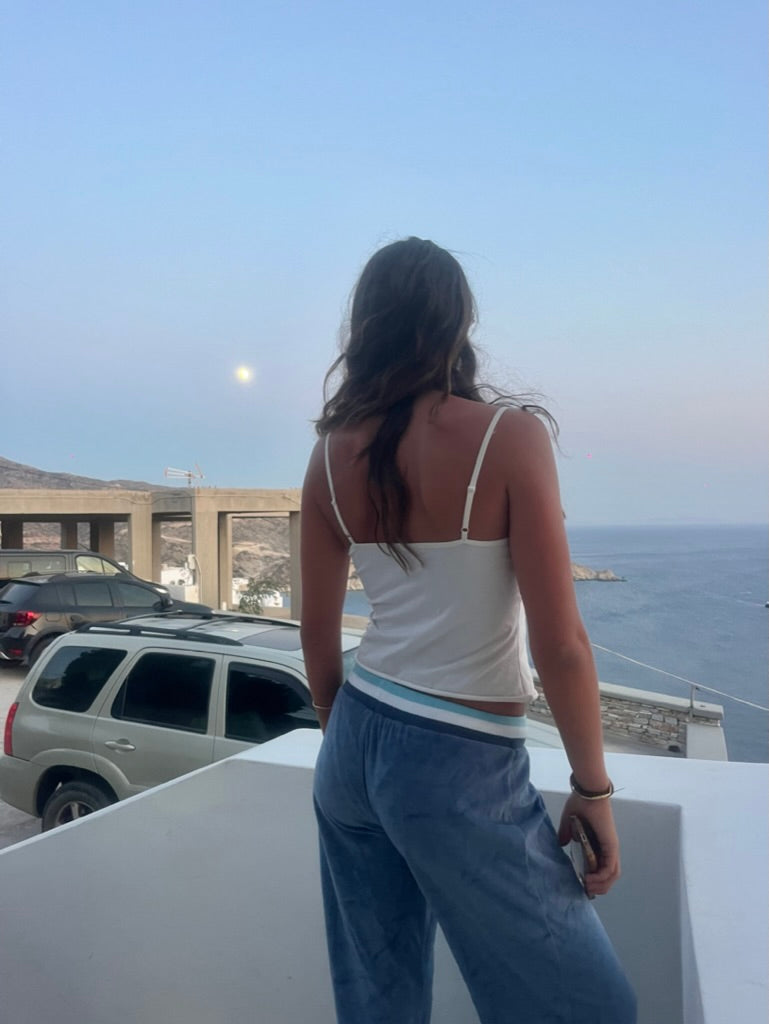 Slate Grey Terry Low Rise Flared Trackies