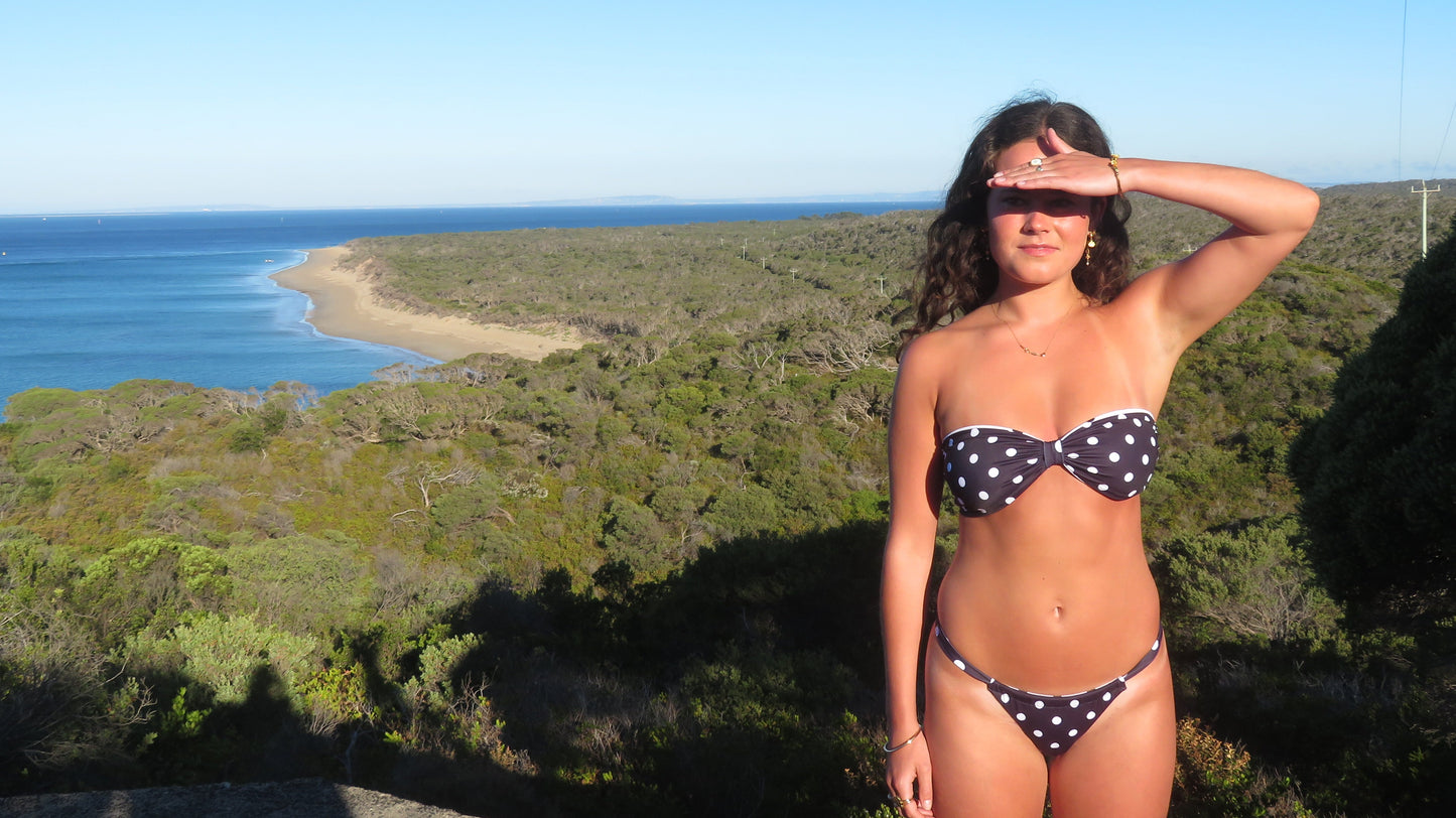 Reversible Black & White Polka Dot Bandeau Top