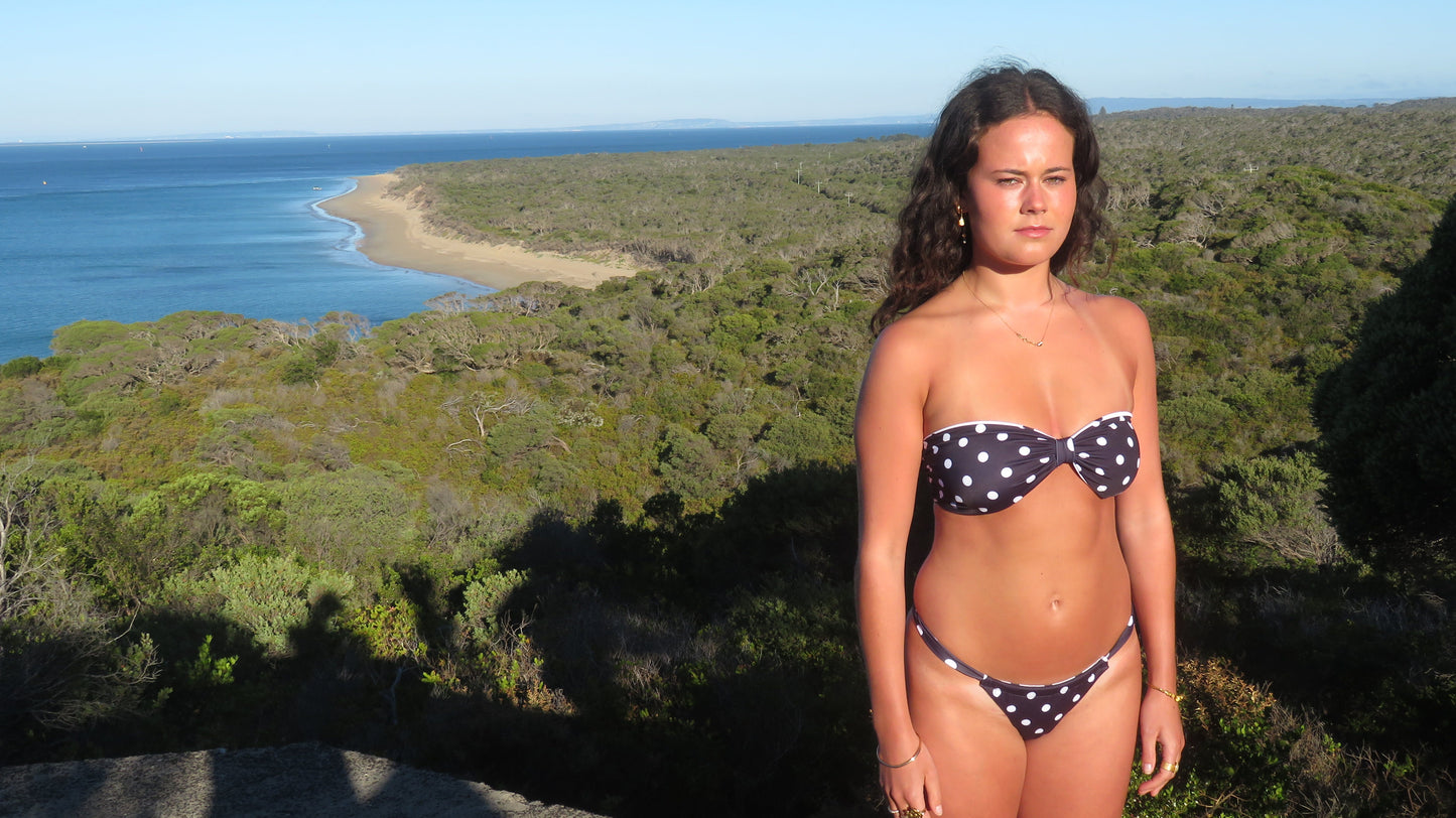 Reversible Black & White Polka Dot Bandeau Top