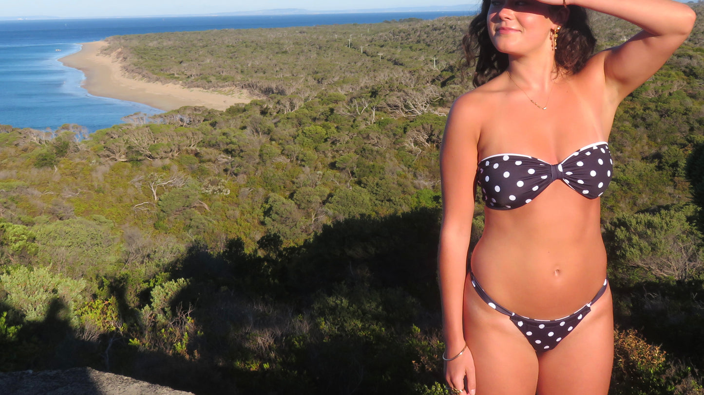 Reversible Black & White Polka Dot Bandeau Bottoms