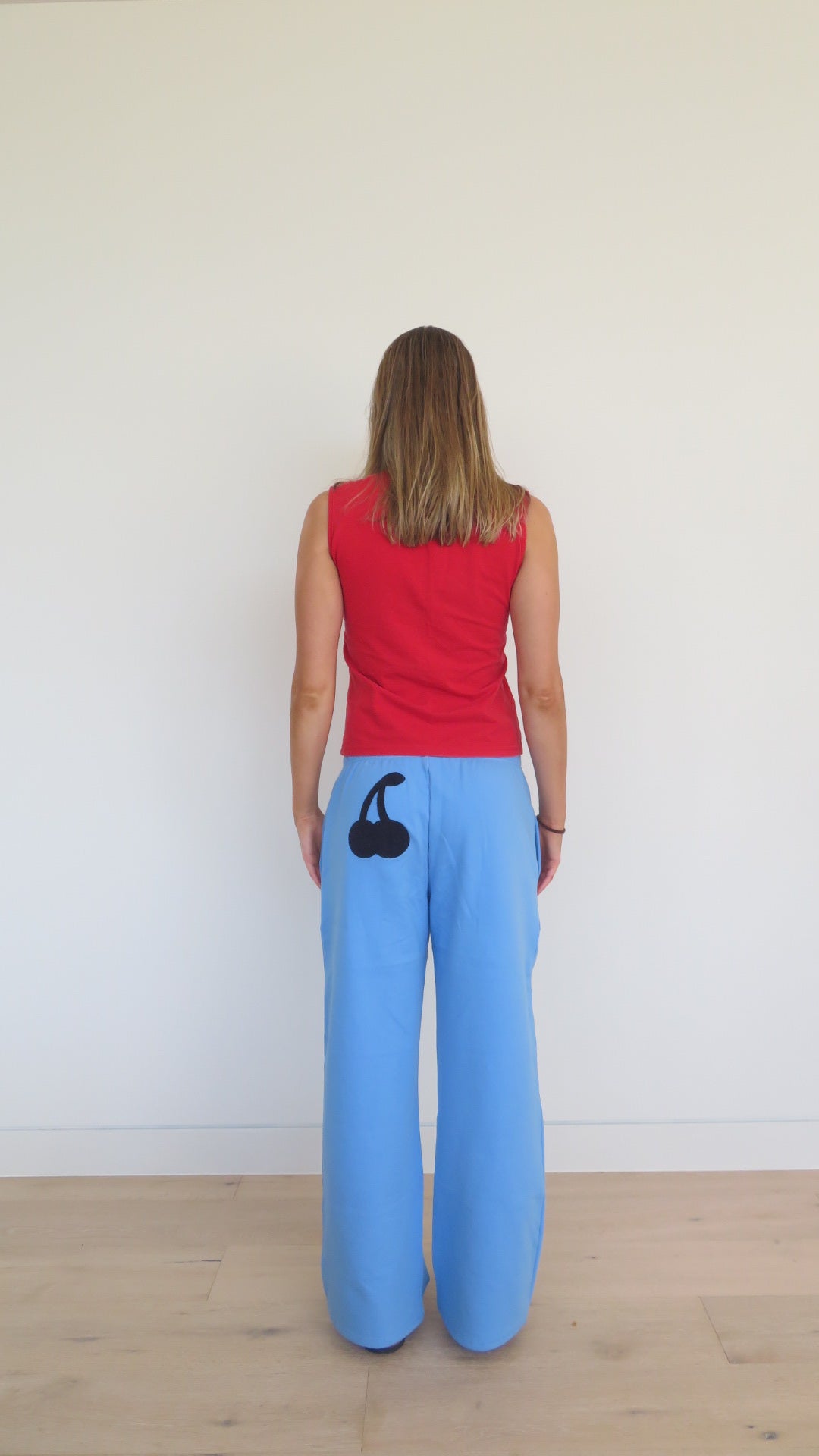 Cornflower Blue Cherry Track Pants