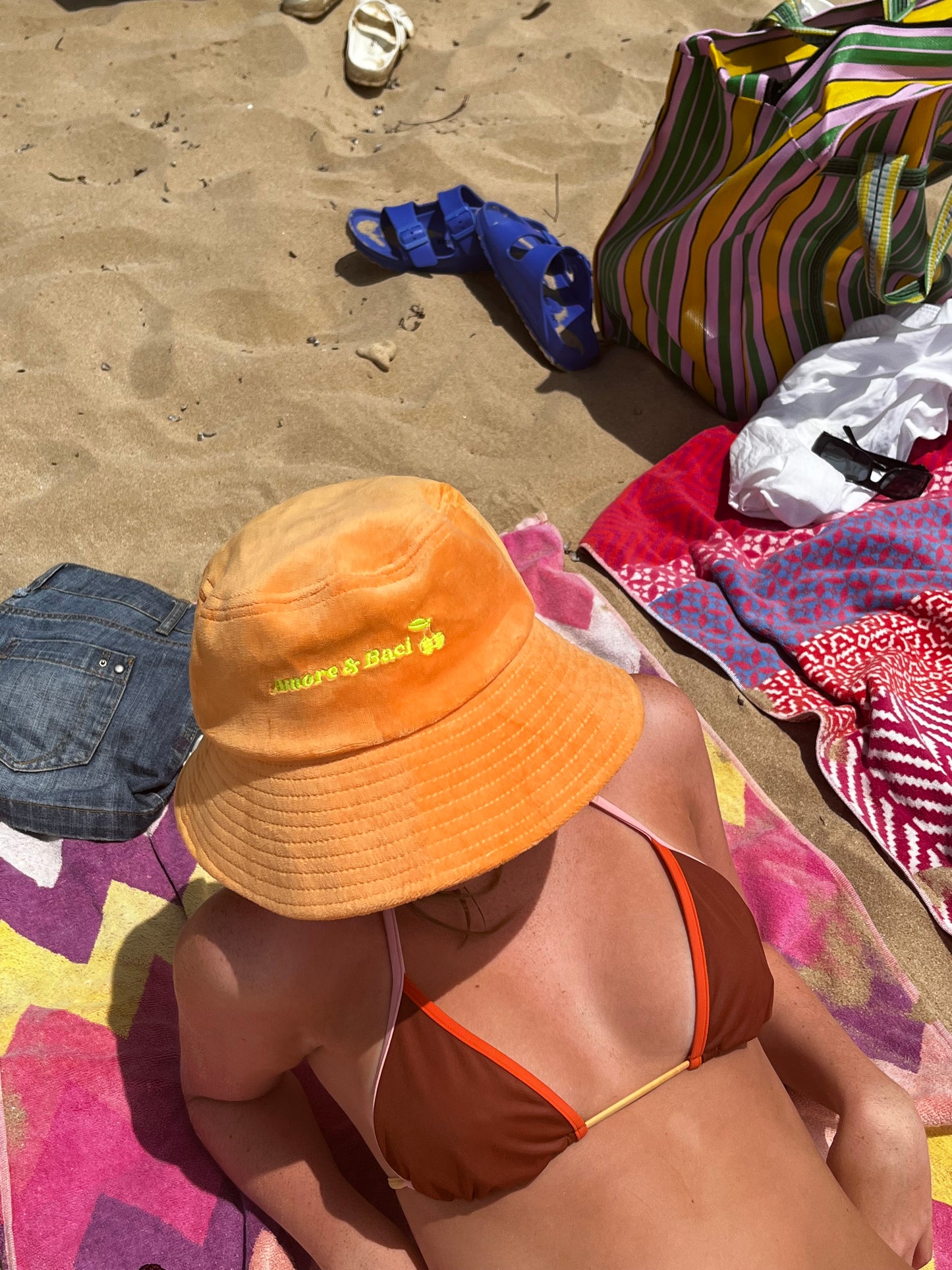 Orange Terry Towelling Bucket Hat