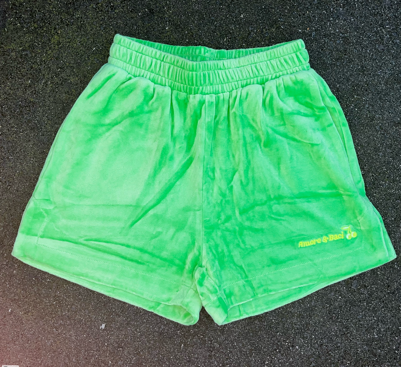 FLURO GREEN Terry Towelling Short